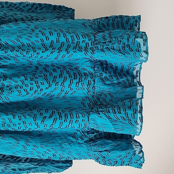 Lilly Pulitzer Alfie Silk Metallic Teal Bay Mini Dress Romper Long Sleeve Sz M - Picture 14 of 16